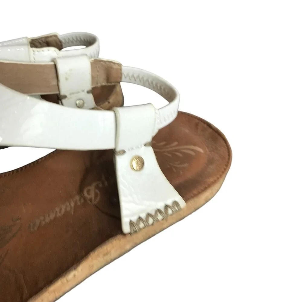 Tommy Bahama Sandals White Leather‎ Slingback Preppy Beach Resort Boho Tropical